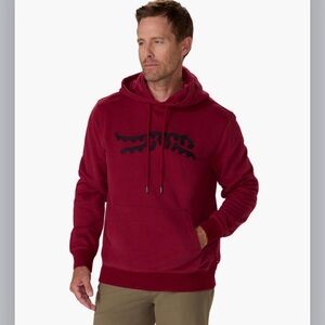 Men's Burgundy Pullover Hoodie with Black Chest Logo